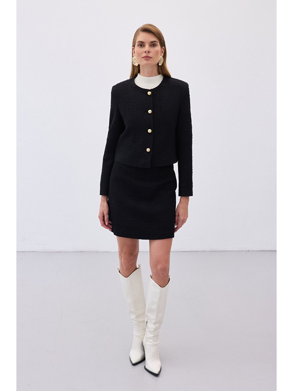 Kısa Tüvit Ceket - Siyah-2