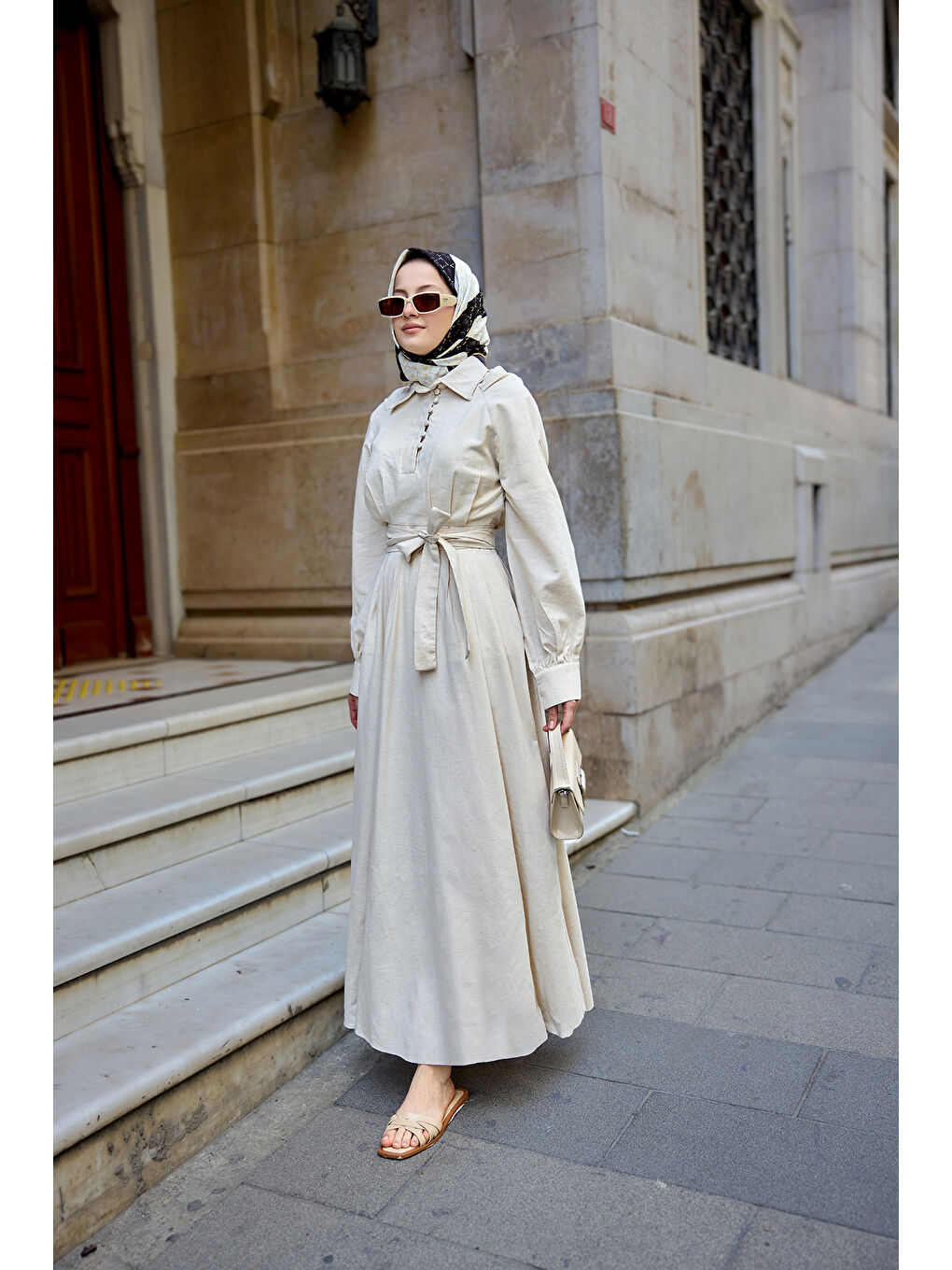 Ekru Kadın Sea Elbise Krem-2