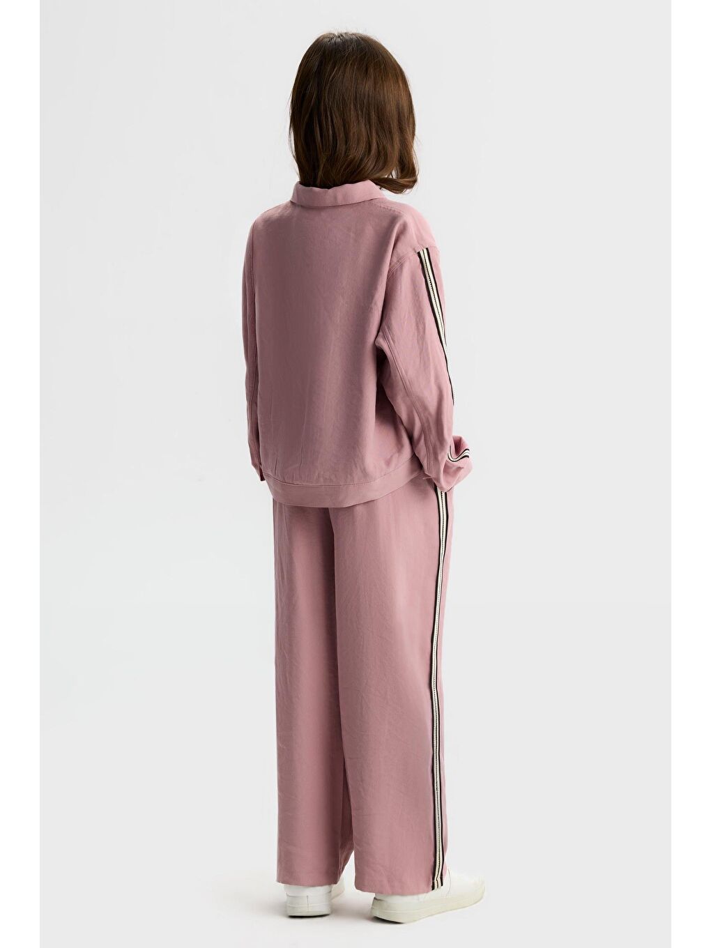 Beyaz Kız Çocuk Pamuklu Pembe Ceket Ve Pantolon 2'Li Takım-6