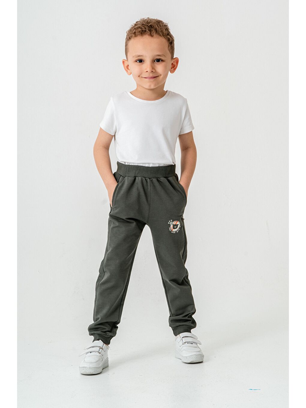 Haki Urban Animals Sports Co Baskılı Erkek Çocuk Eşofman Alt-1