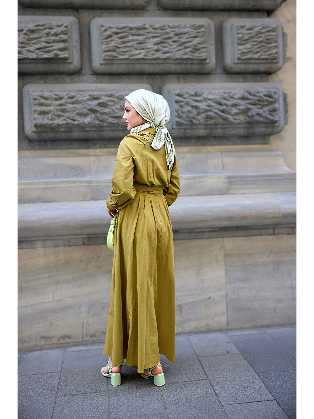 Kadın Sea Elbise Yağ Yeşil-2