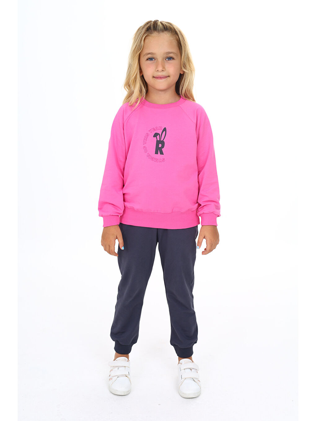 Mor Kız Çocuk Baskılı Eşofman Takım