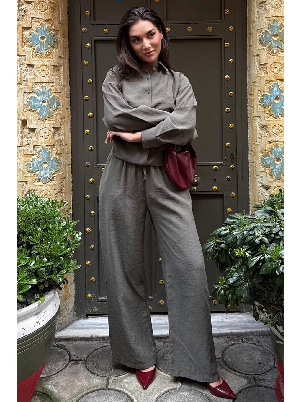 Haki Soft Touch Modal Gömlekli Takım Mg2742-6