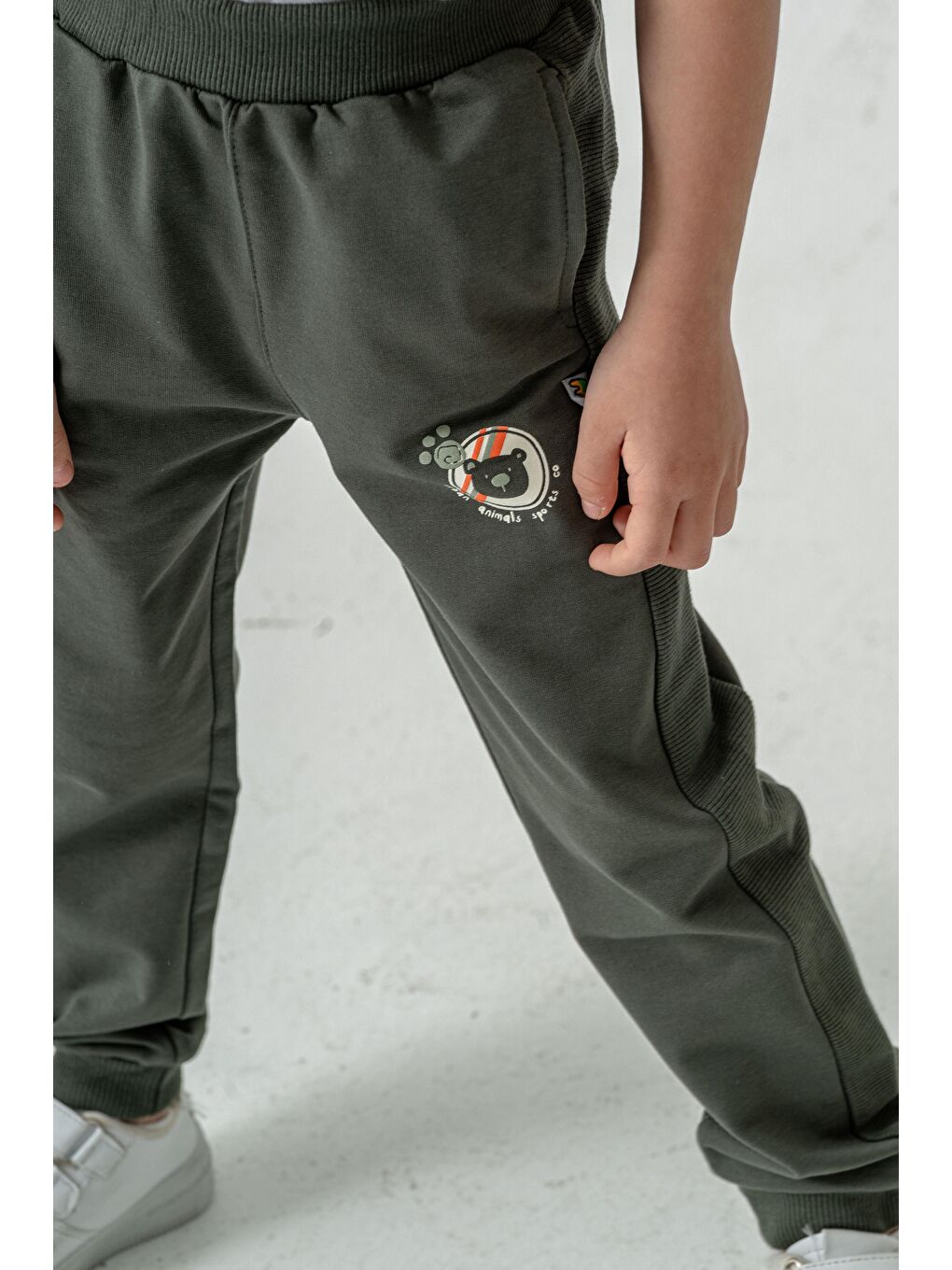 Haki Urban Animals Sports Co Baskılı Erkek Çocuk Eşofman Alt-4