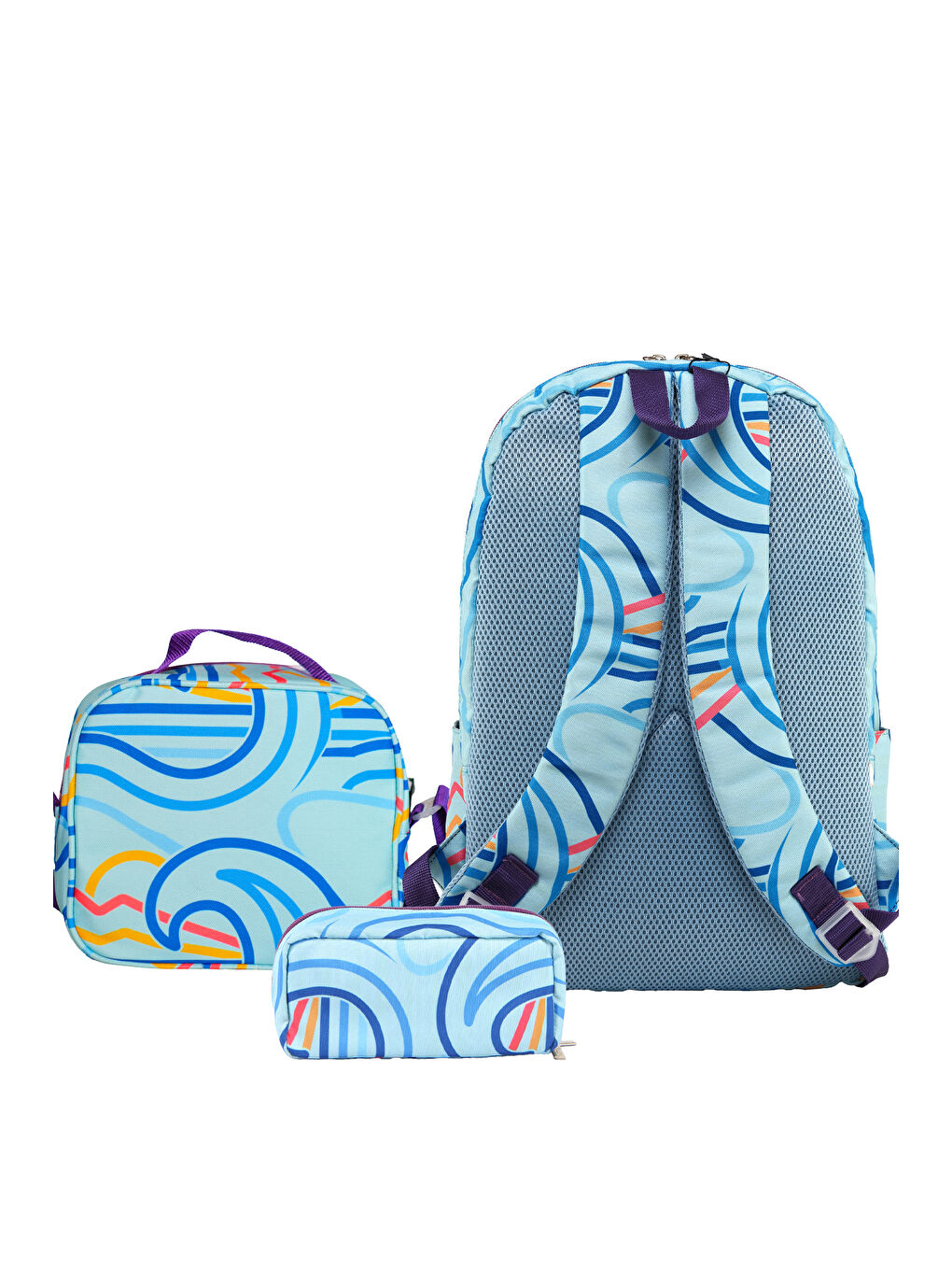 Wave Çift Ana Bölmeli Unisex Çocuk İlkokul Çanta Set-2