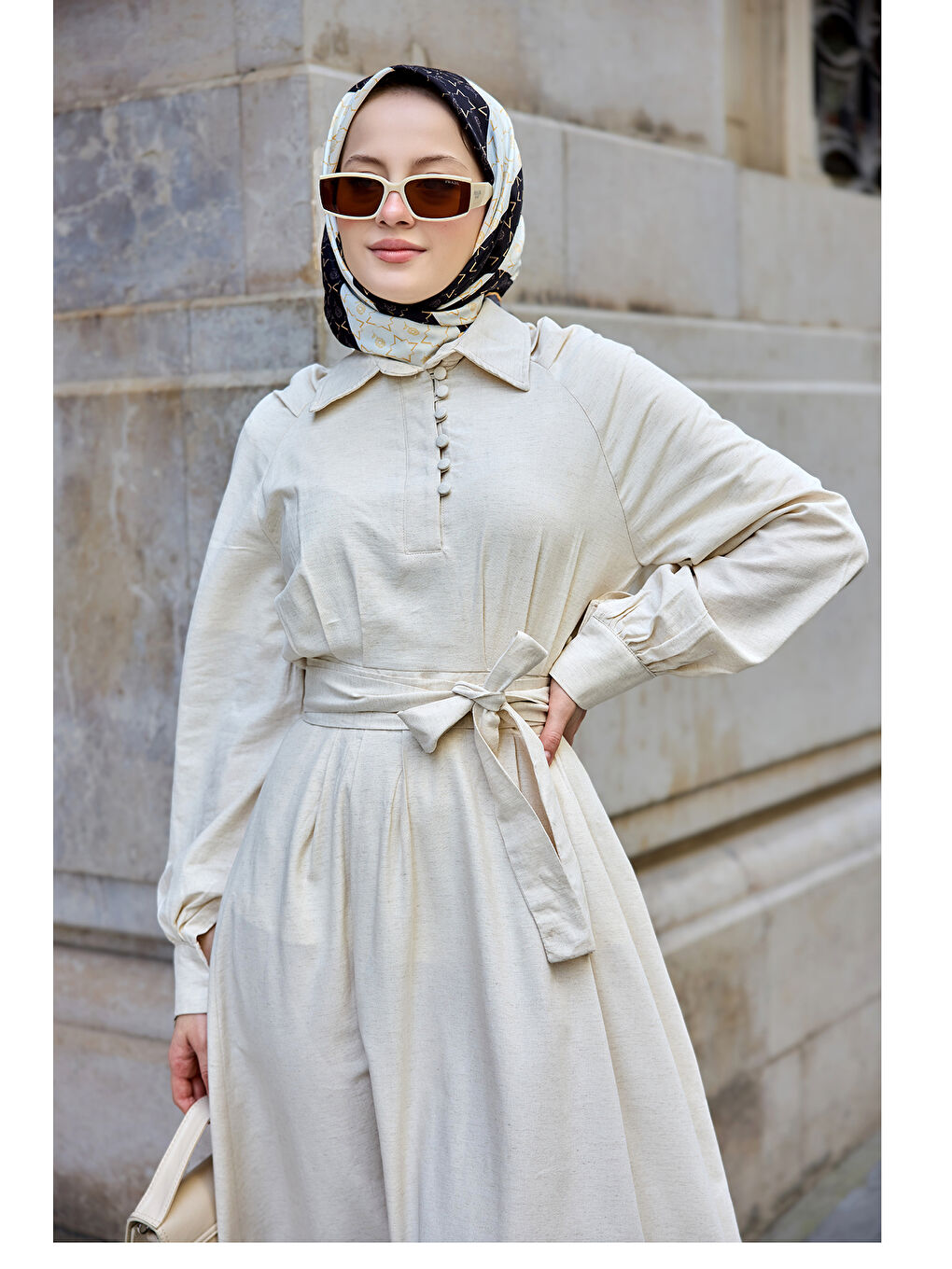 Ekru Kadın Sea Elbise Krem-3