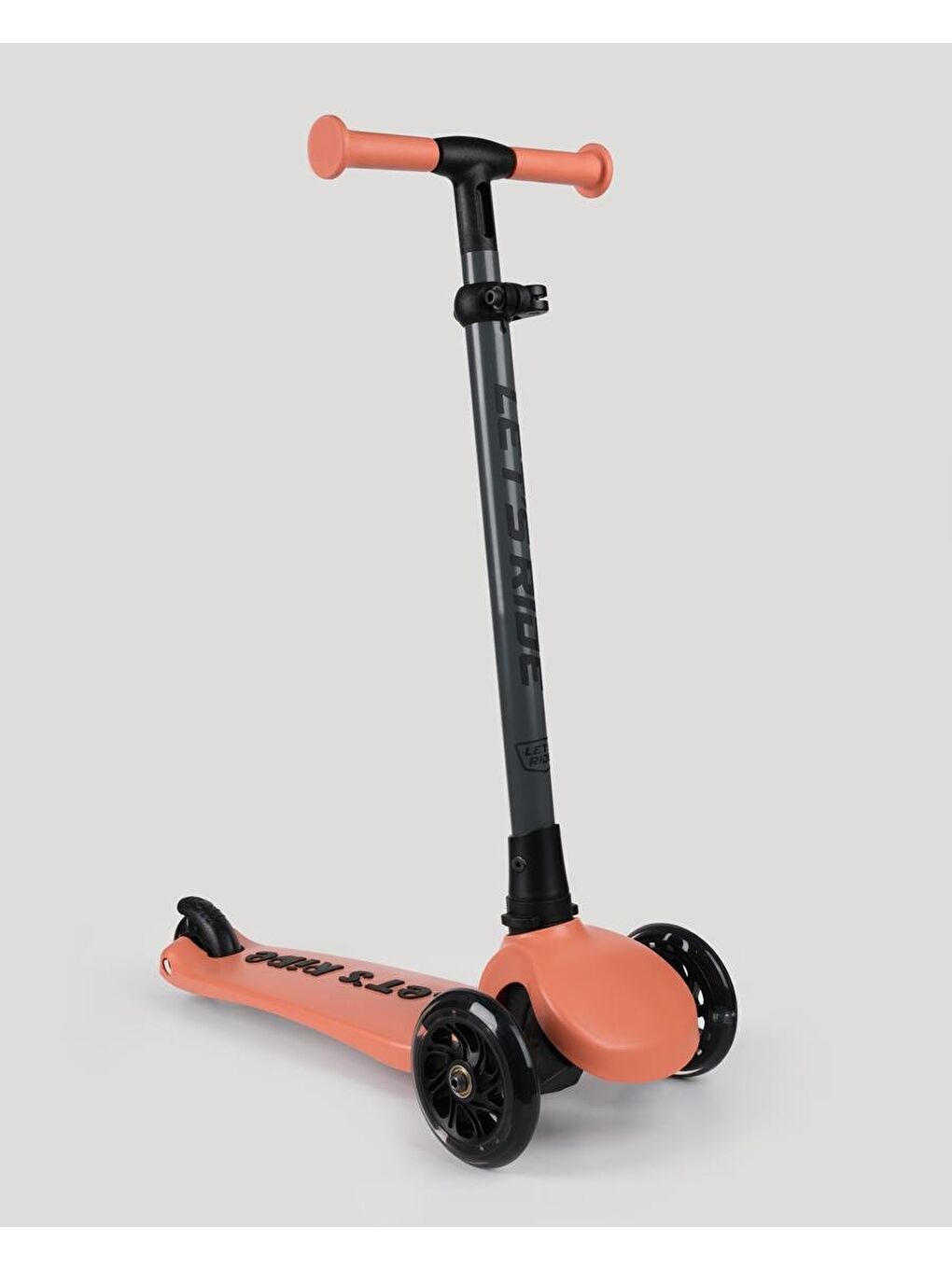 Let's Ride Two Işıklı Katlanabilir 3 Tekerlekli Scooter Somon