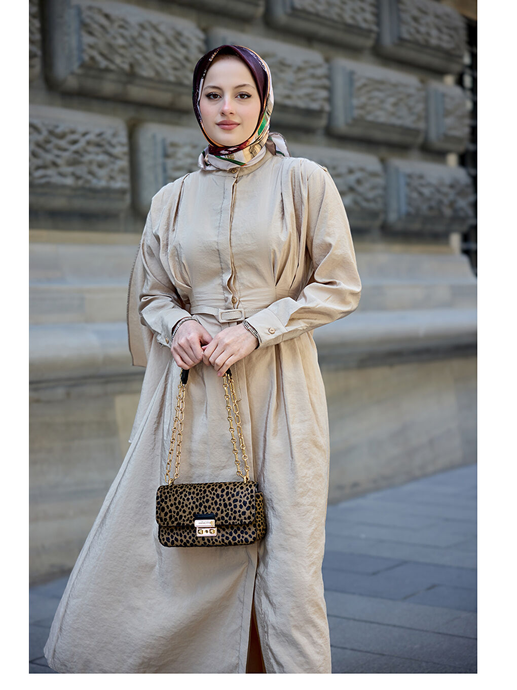 Ekru Kadın Pelerinli Elbise Krem-1