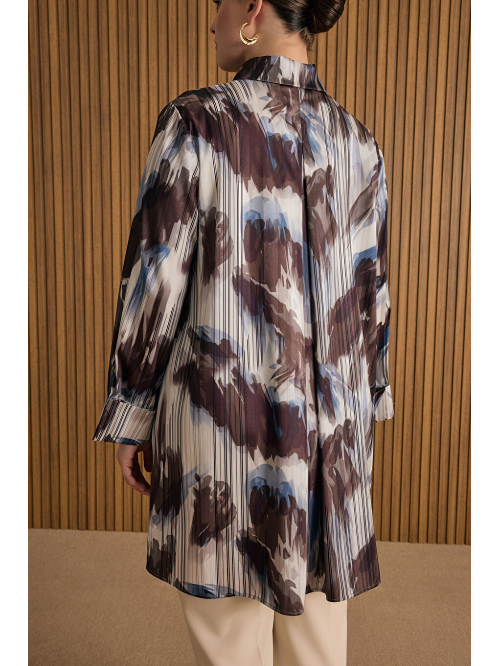 Kahverengi Desenli Tunik-5