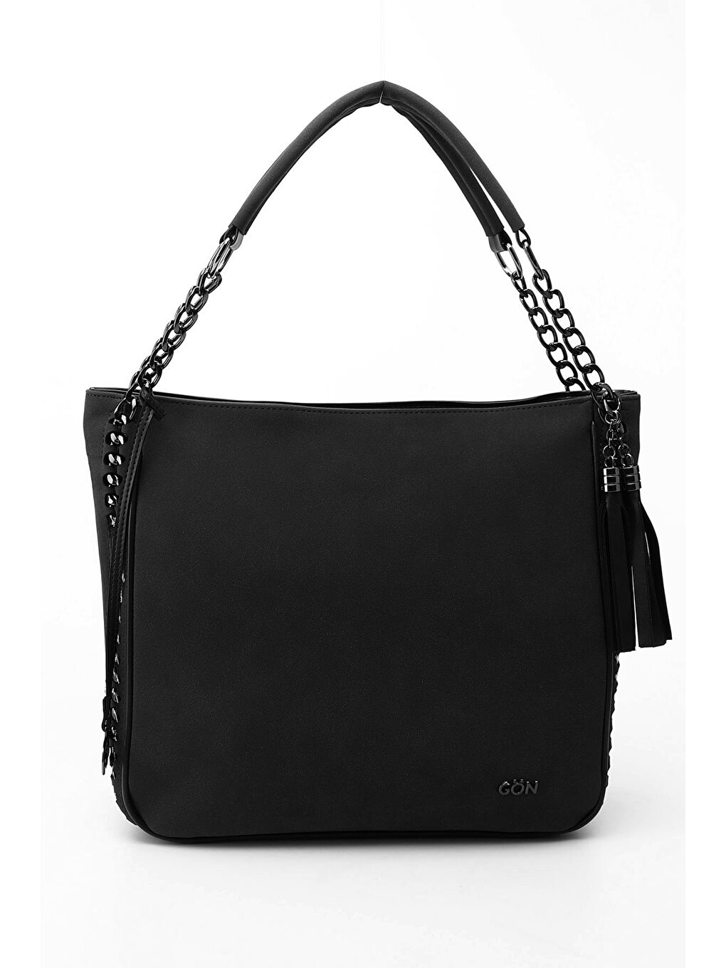 Siyah Kadın SİYAH MELANJ Püsküllü Omuz Çantası