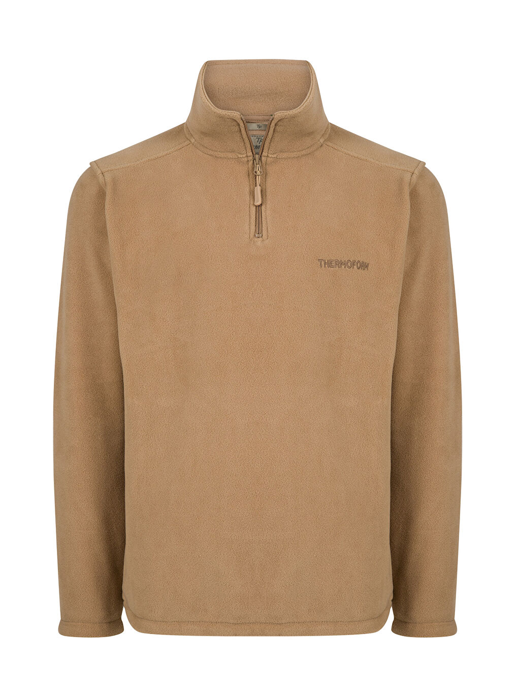 Bej Erkek Polar Dik Yaka Sweatshirt-1