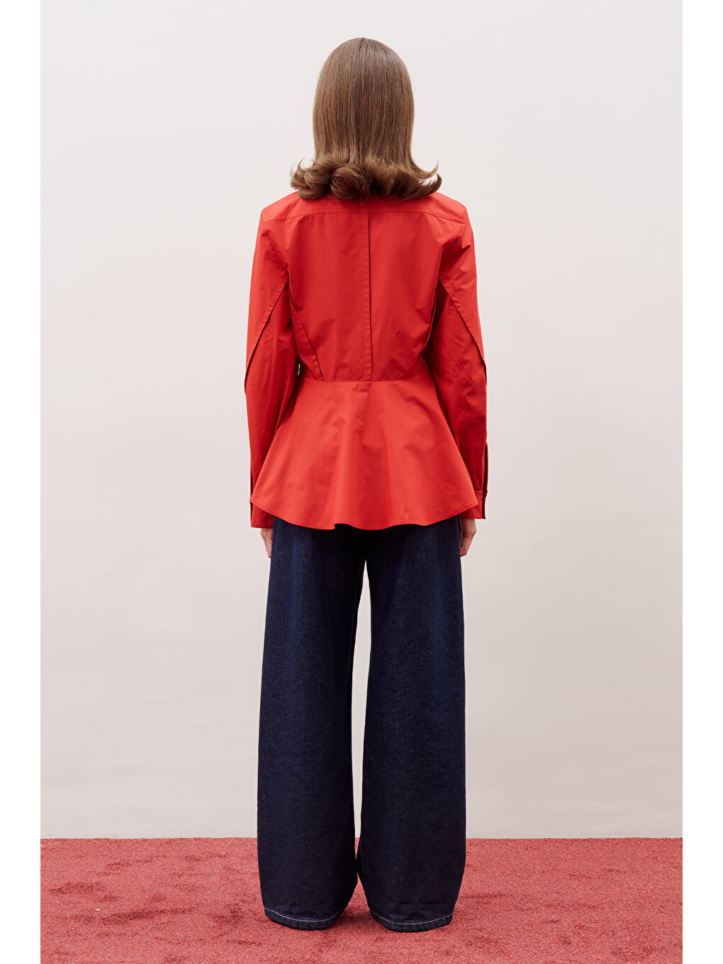 Peplum Oturan Gömlek Kırmızı-5