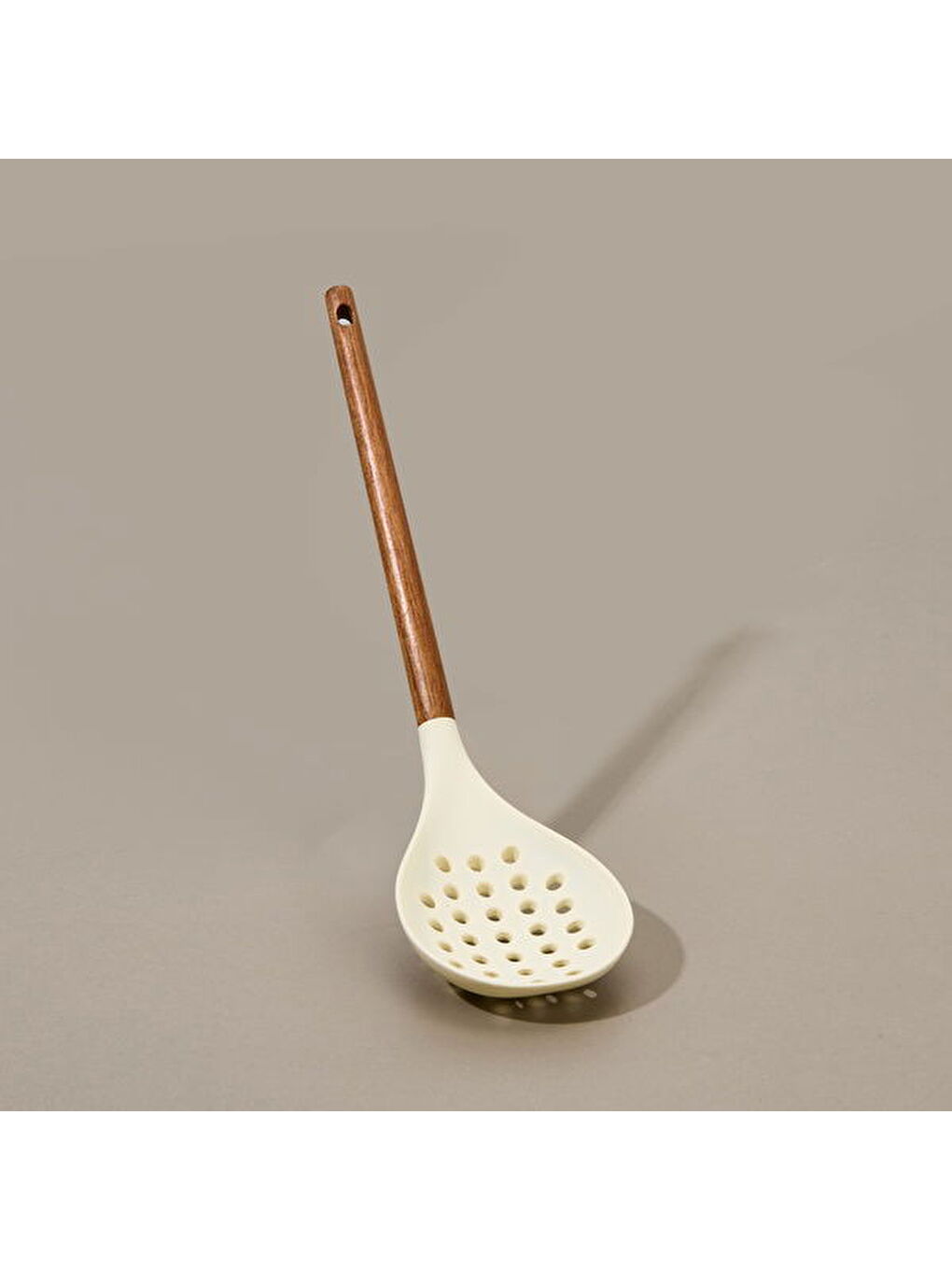 Akasya Saplı Silikon Kevgir - Kahverengi / Krem-1