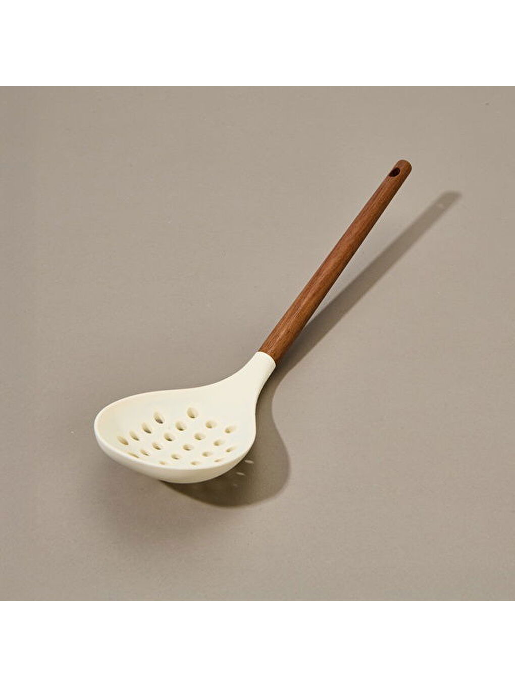 Akasya Saplı Silikon Kevgir - Kahverengi / Krem-2