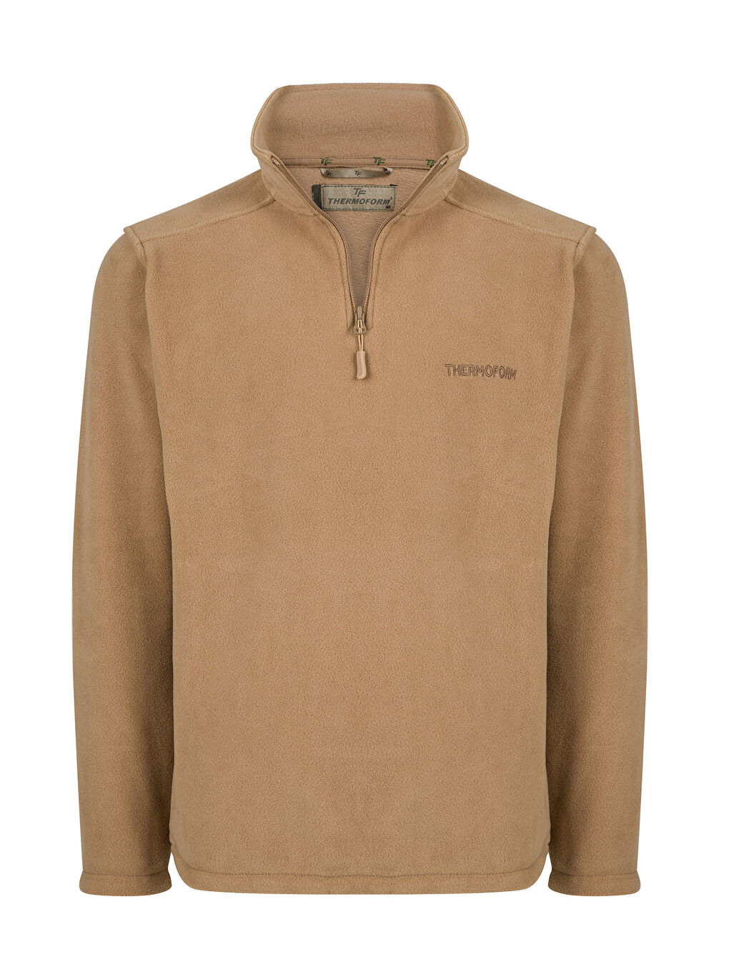 Bej Erkek Polar Dik Yaka Sweatshirt-2