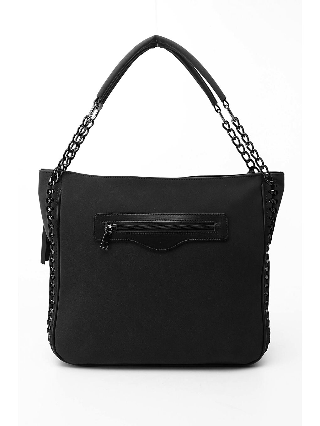 Siyah Kadın SİYAH MELANJ Püsküllü Omuz Çantası-3