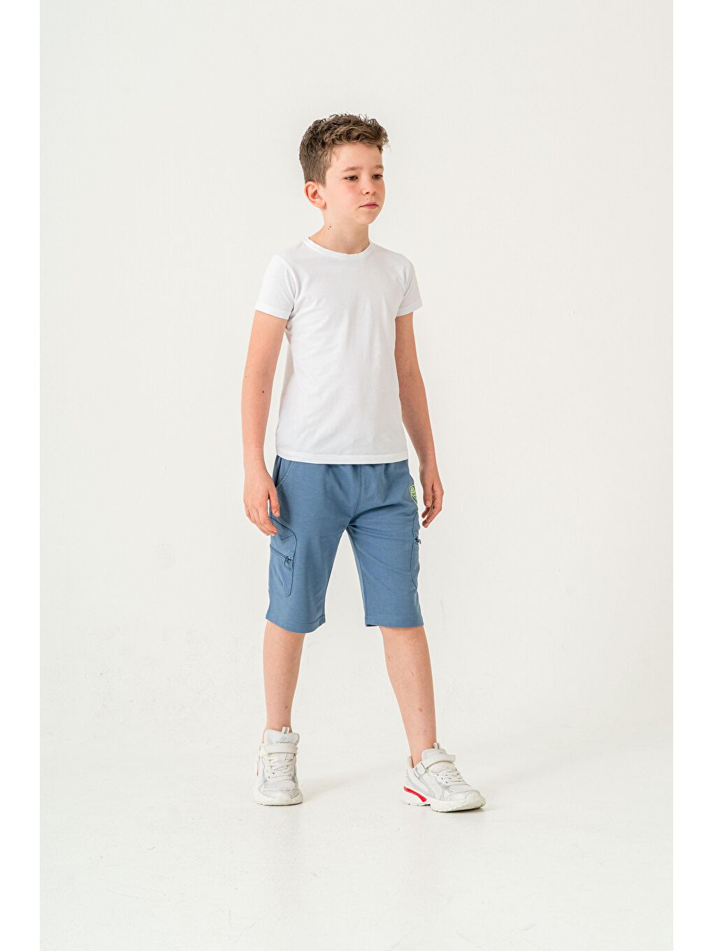 Mavi Premium Quality Baskılı Erkek Çocuk Şort-1