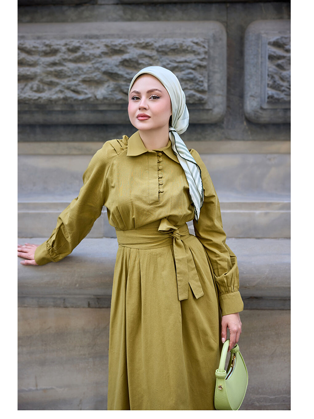 Kadın Sea Elbise Yağ Yeşil-3