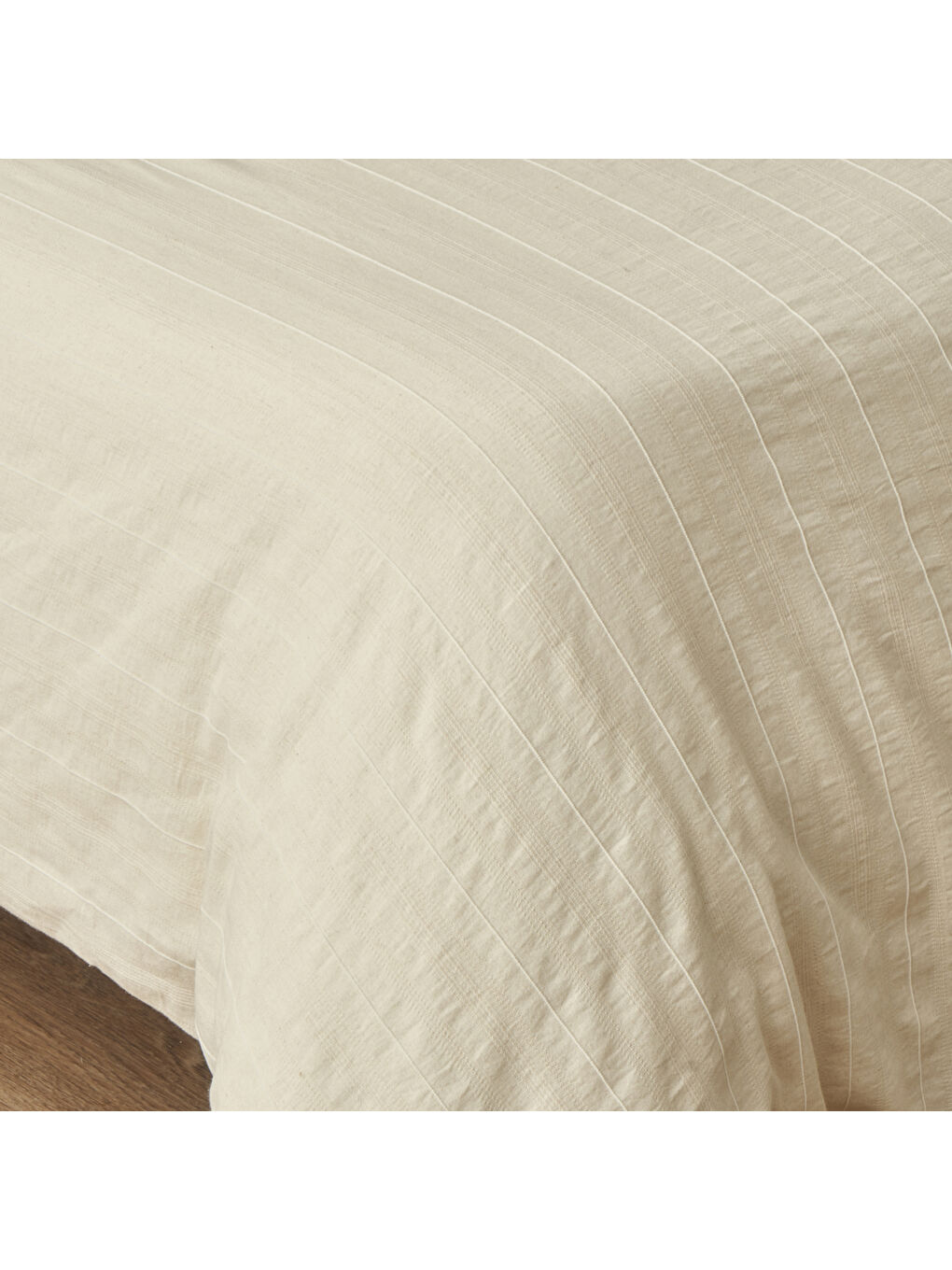 %100 Pamuk Harvey Çift Kişilik Nevresim Takımı Bej (200x220 cm)-3