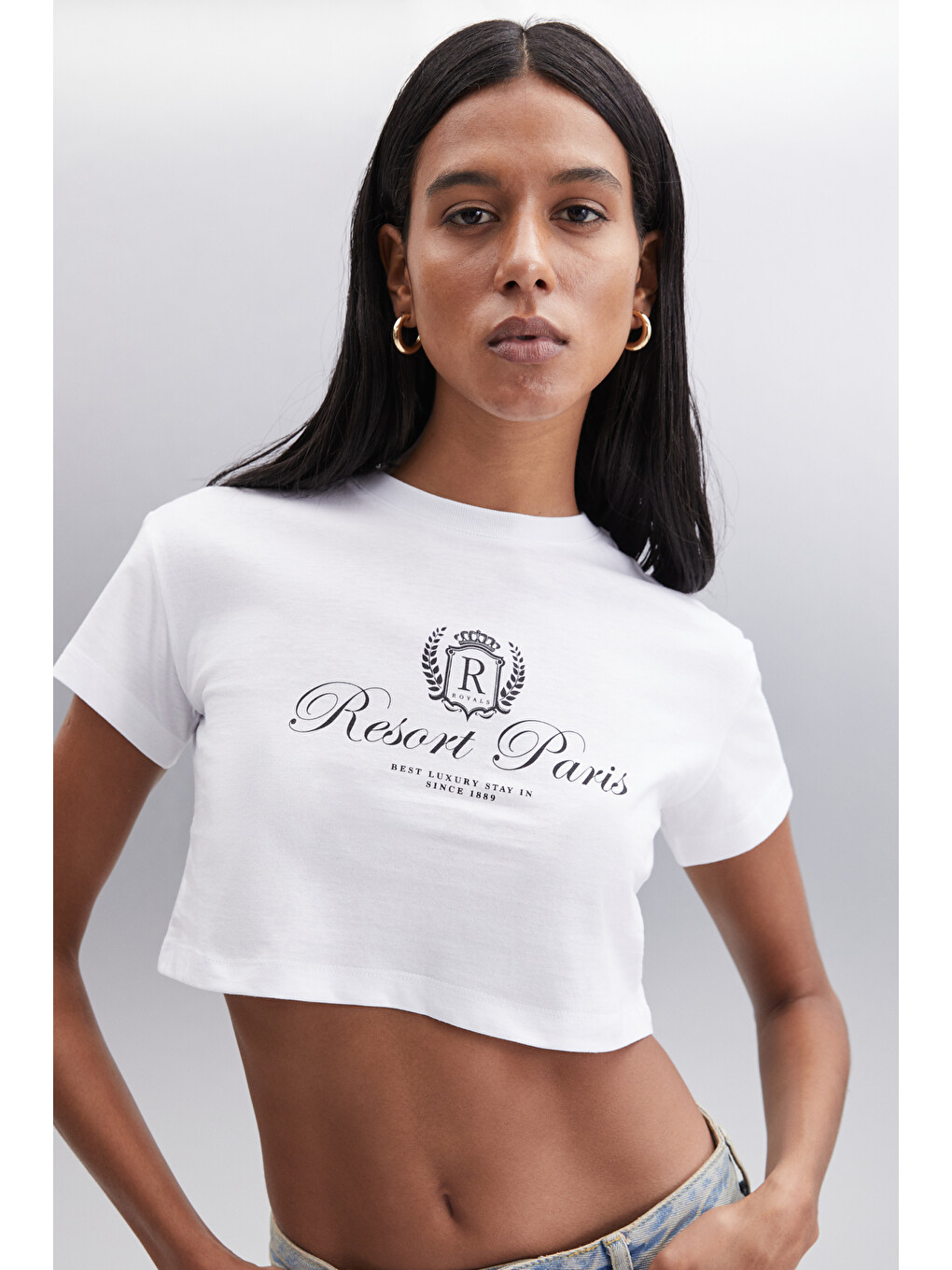 Moran Kadın %100 Pamuk Beyaz-siyah T-shirt-3