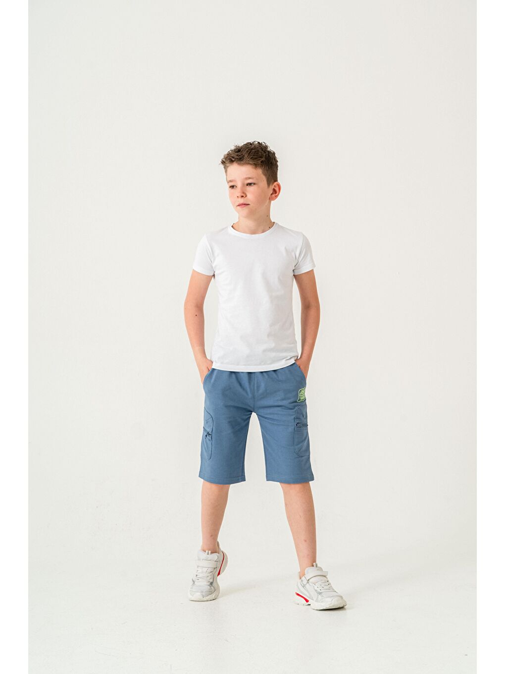 Mavi Premium Quality Baskılı Erkek Çocuk Şort-2