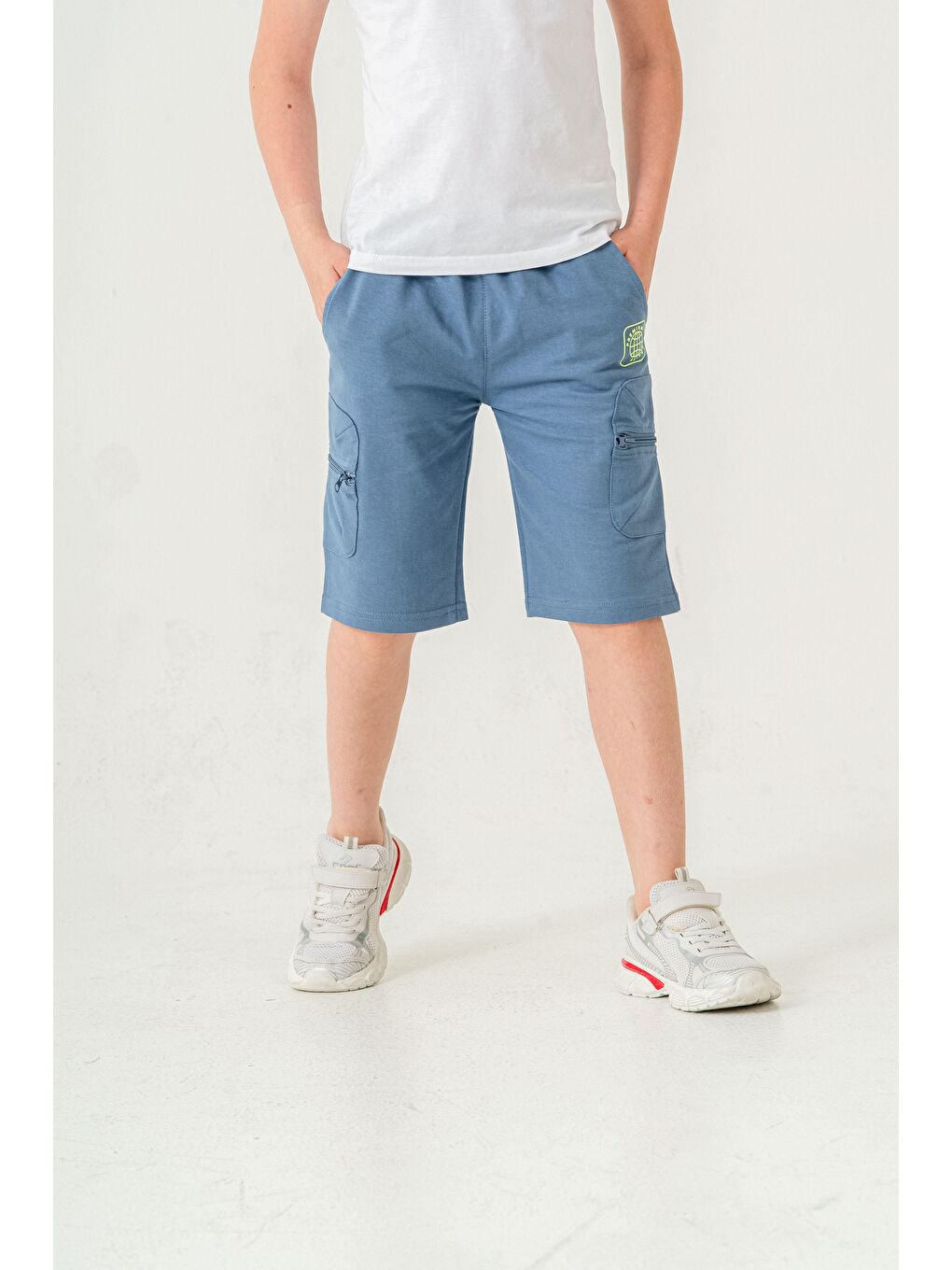 Mavi Premium Quality Baskılı Erkek Çocuk Şort-3
