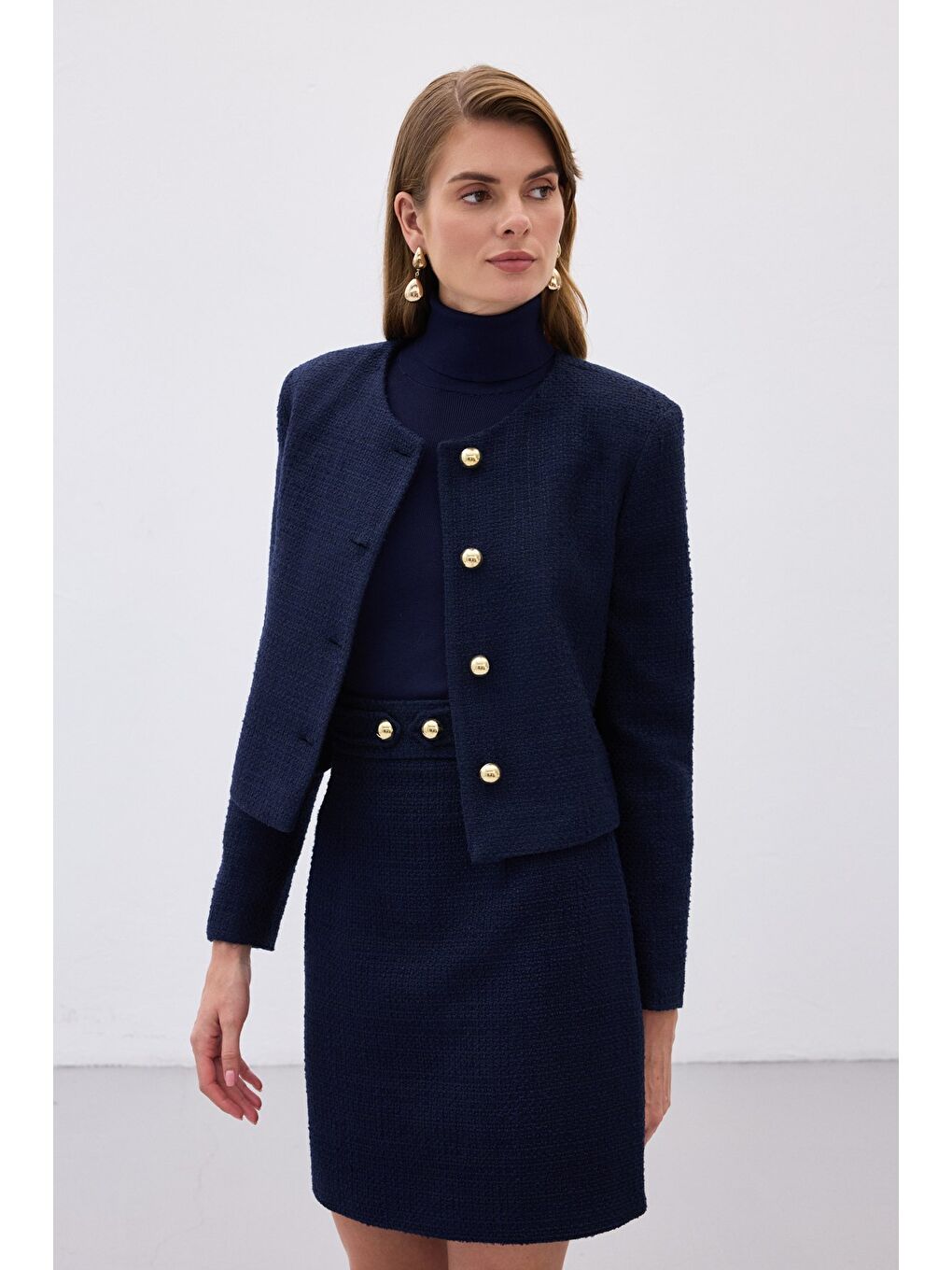 Kısa Tüvit Ceket - Lacivert-2