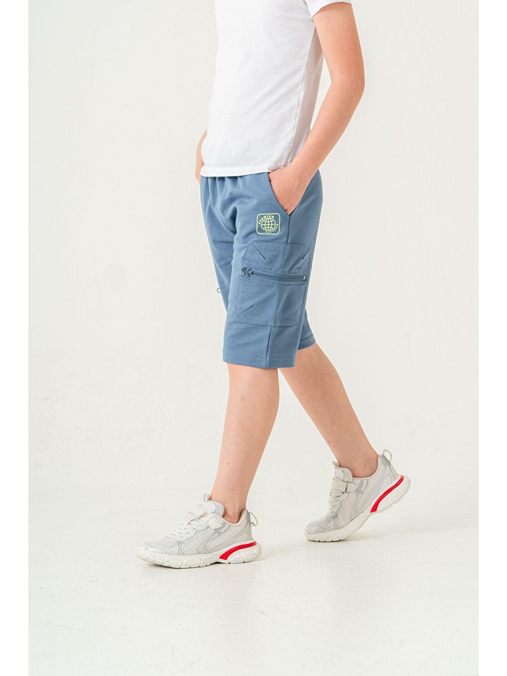 Mavi Premium Quality Baskılı Erkek Çocuk Şort-4