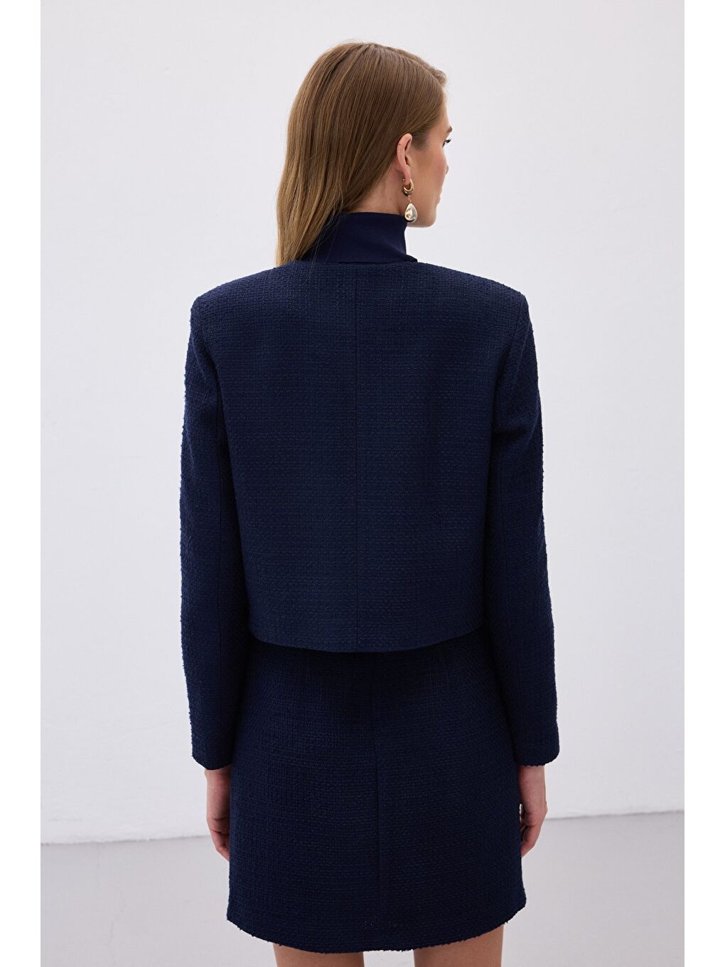 Kısa Tüvit Ceket - Lacivert-7