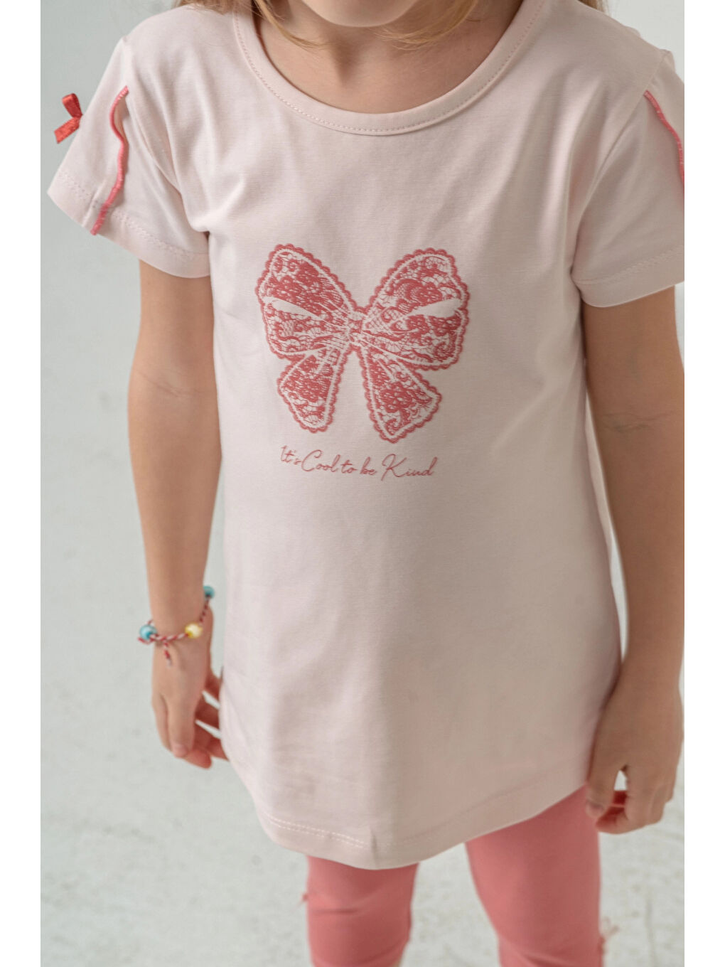 Pembe Fiyonk Baskılı Kız Çocuk Takım 50357-2