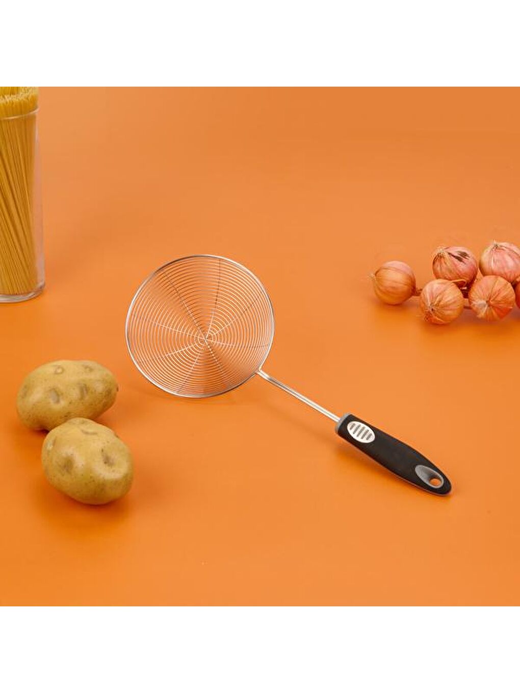 Kitchen Kızartma Kepçesi - Siyah - 39 cm