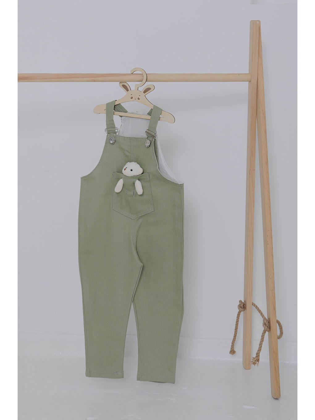 Kız Çocuk Haki Ayıcıklı Salopet - 27064