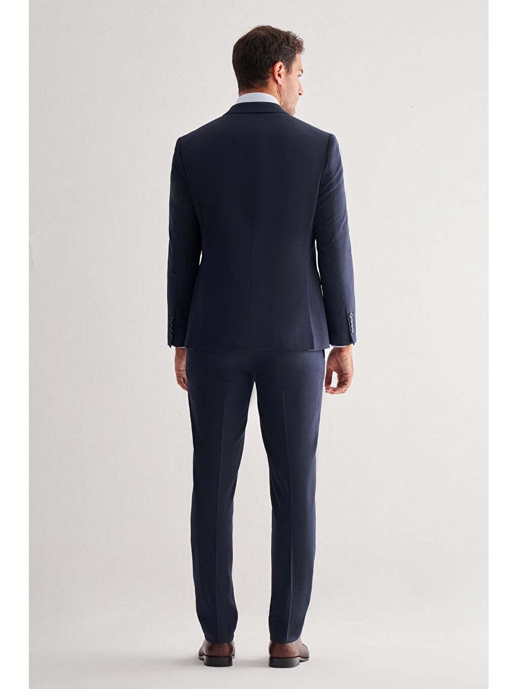 Lacivert Kılıç Yaka Tam Astar 6 Drop Slim Fit Takım Elbise 1001255157-4