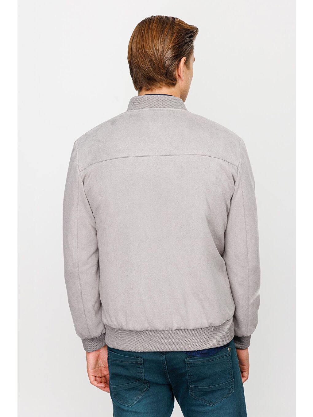 Erkek Gri Süet Mont-3