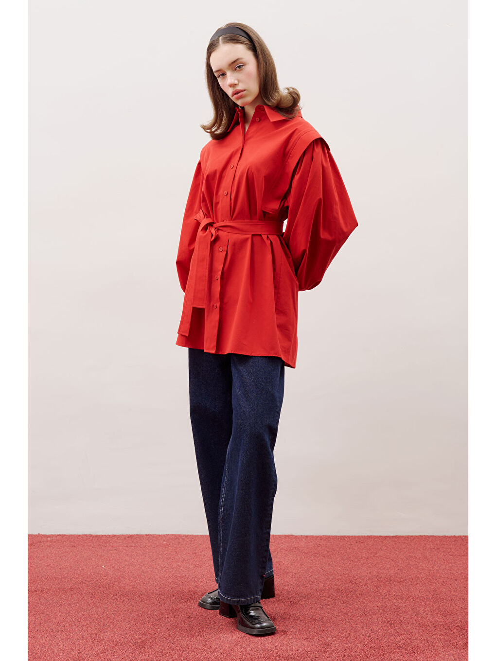 Nora Tasarım Gömlek Kırmızı-3