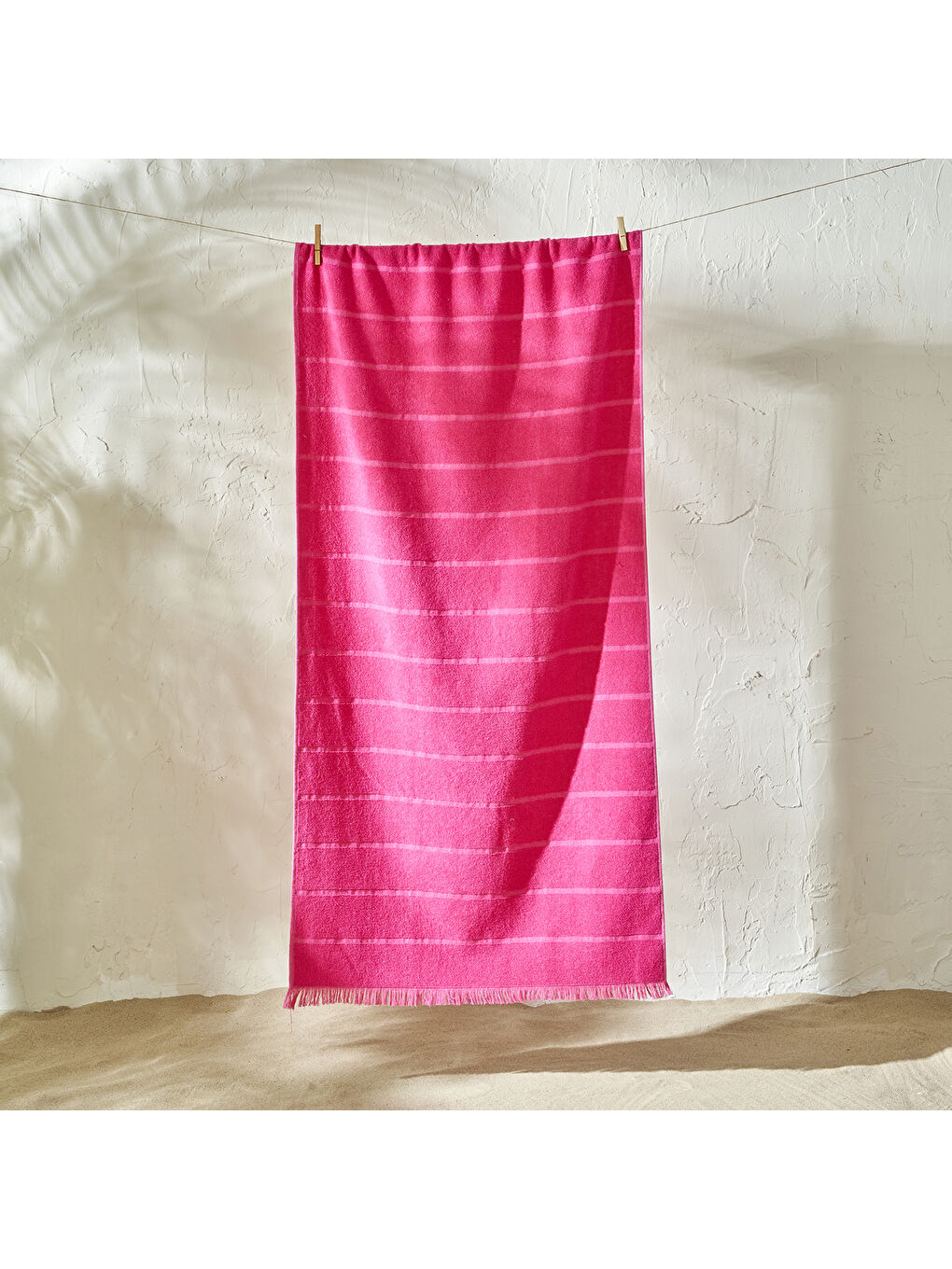 Holly Pamuklu Plaj Havlusu Fuşya (75x150 cm)