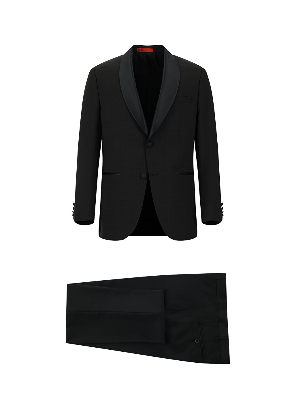 Siyah Regular Fit Şal Yaka Desenli Smokin & Damatlık