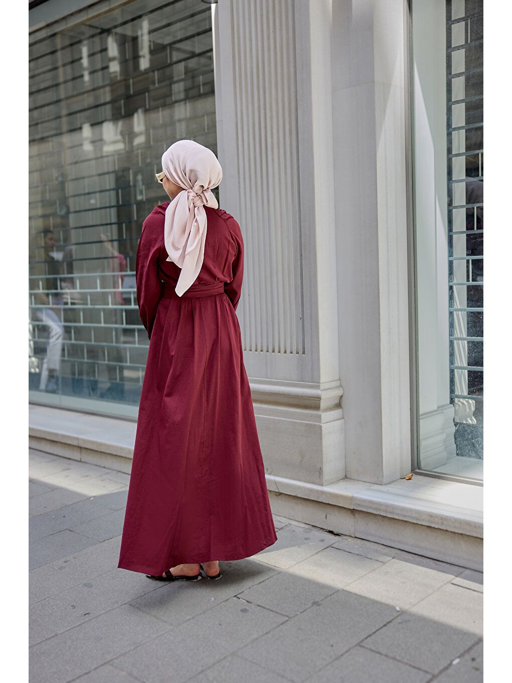 Kadın Sea Elbise Bordo-3