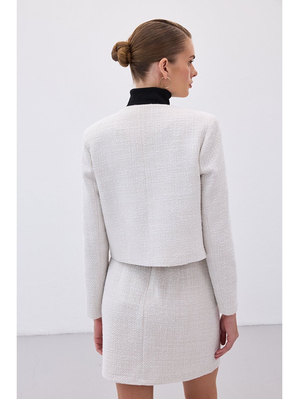 Bej Kısa Tüvit Ceket - Taş-7