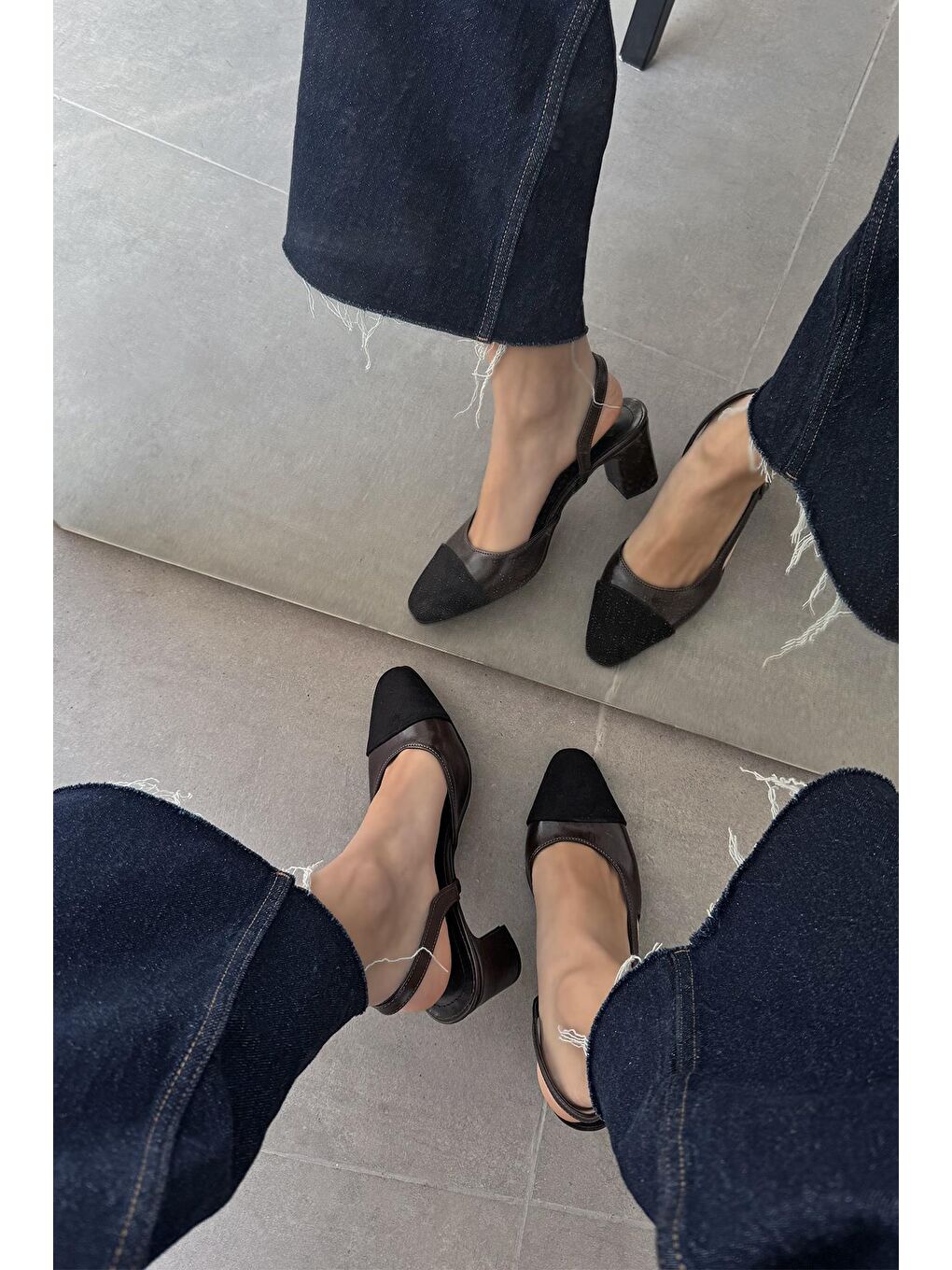 Kahverengi Paris Kadın Kırışık Deri Topuklu Ayakkabı Kahve-2