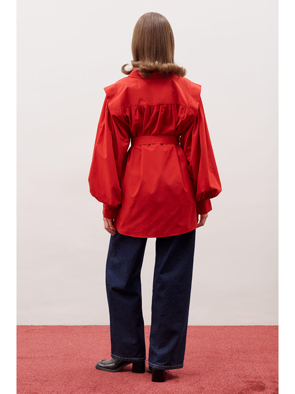 Nora Tasarım Gömlek Kırmızı-5