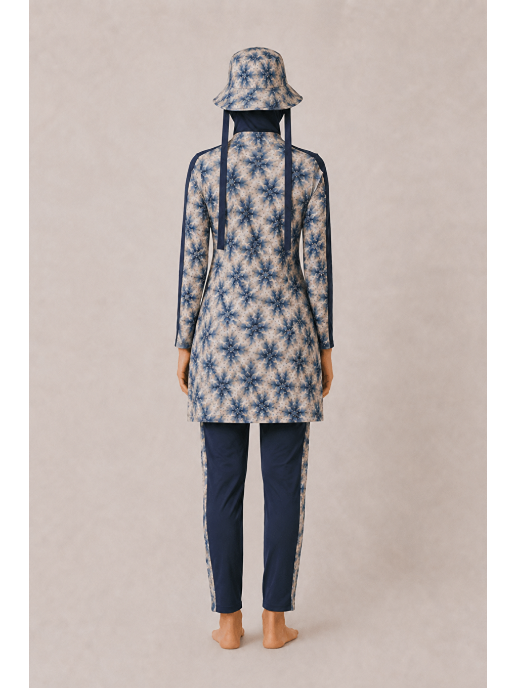 Karışık Aurelia Tide | Batik Desen Lacivert Stoperli Tesettür Mayo 5 Li Set-4