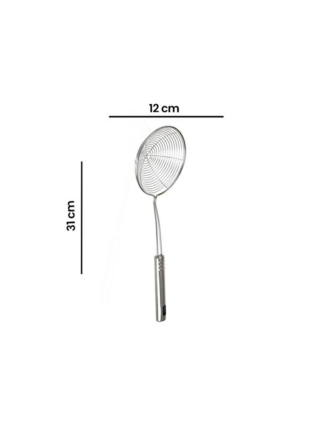 Gri Çelik Kevgir - 12x31 cm-3
