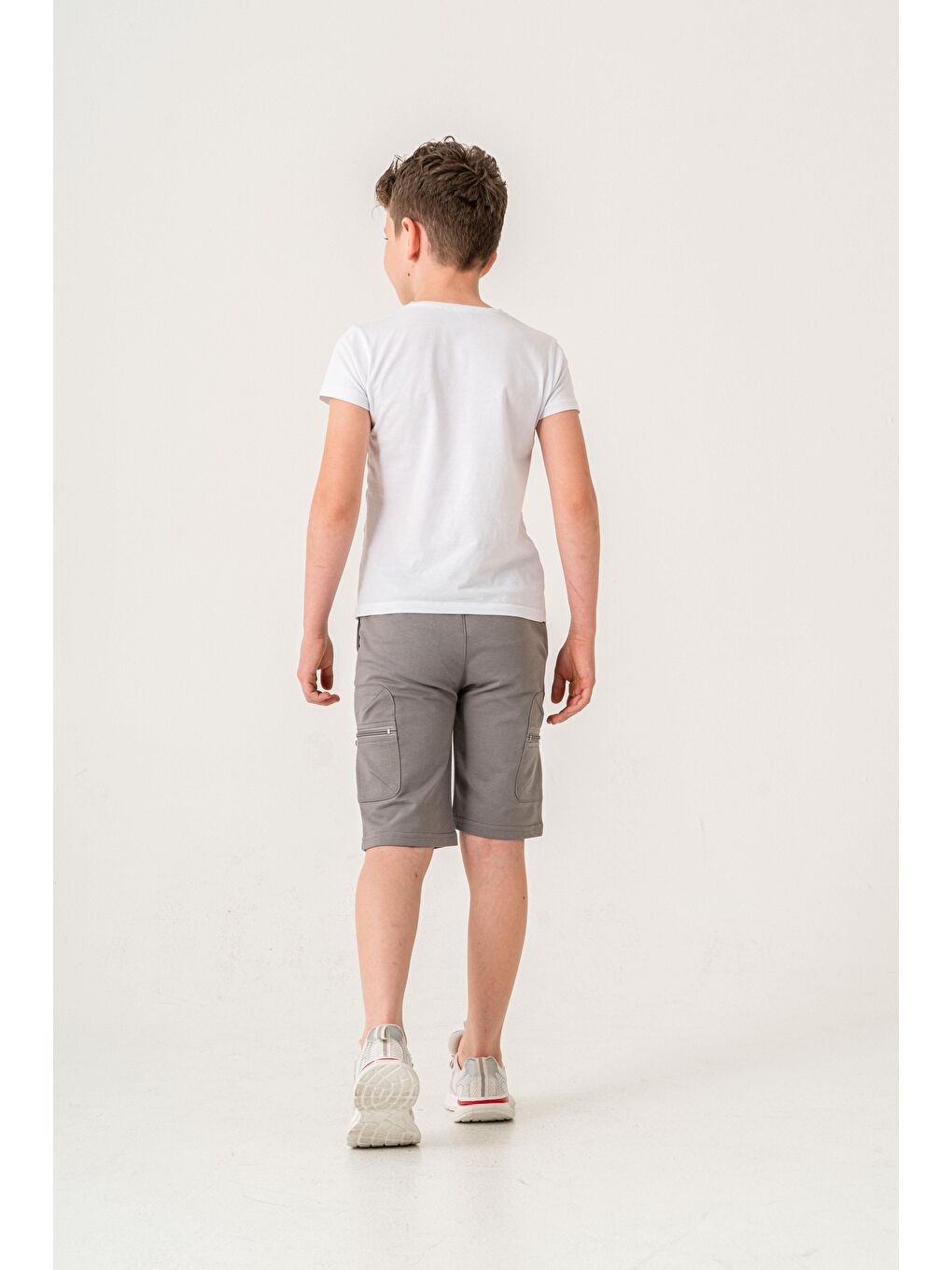 Gri Premium Quality Baskılı Erkek Çocuk Şort-7
