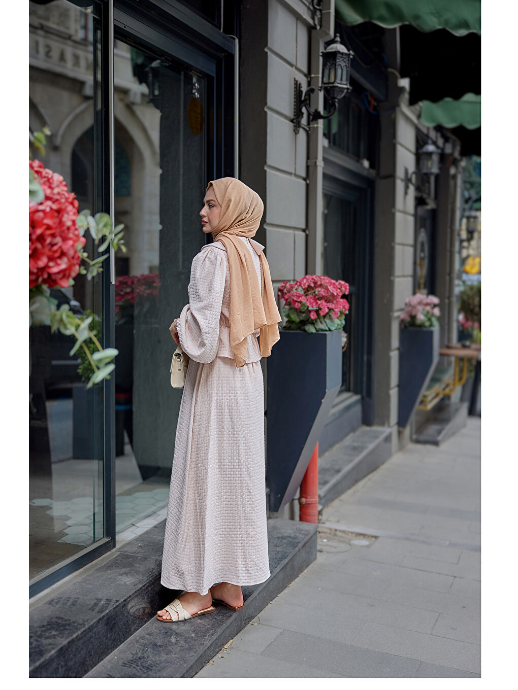 Pembe Kadın Bebe Yaka Üstü Lastikli Takım Pudra-4