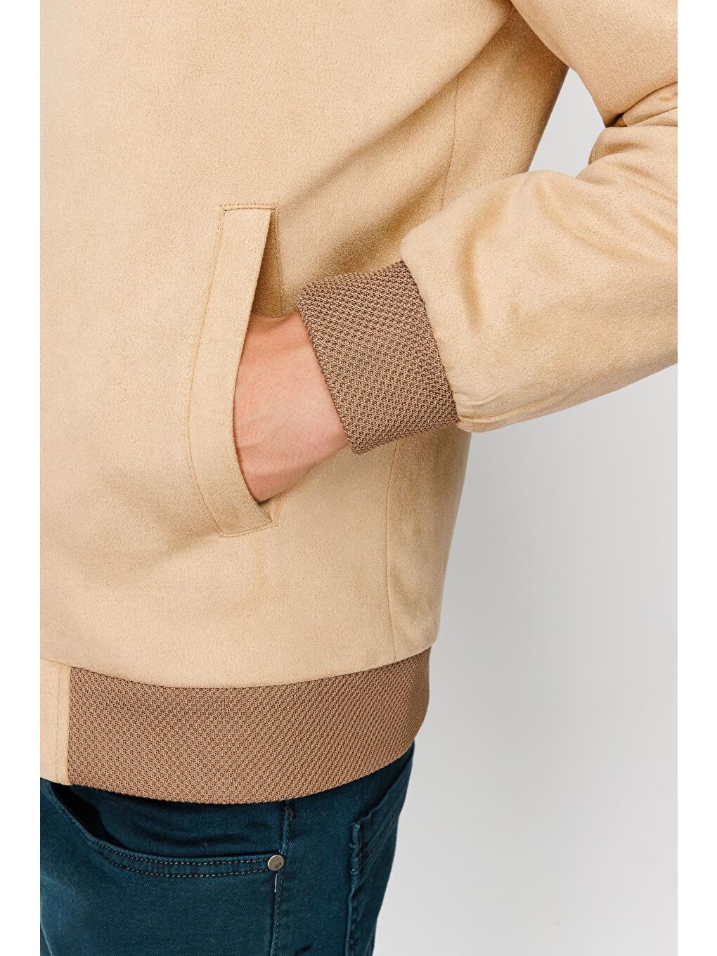 Erkek Bej   Süet Mont-2