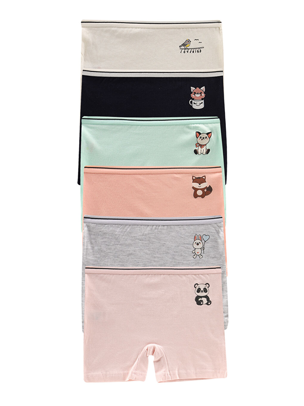 Karışık Kız Çocuk Pembe Pamuklu Boxer 6'lı Paket-1