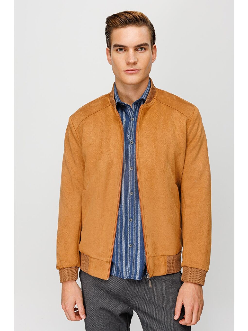 Kahverengi Erkek Kahve   Süet Mont