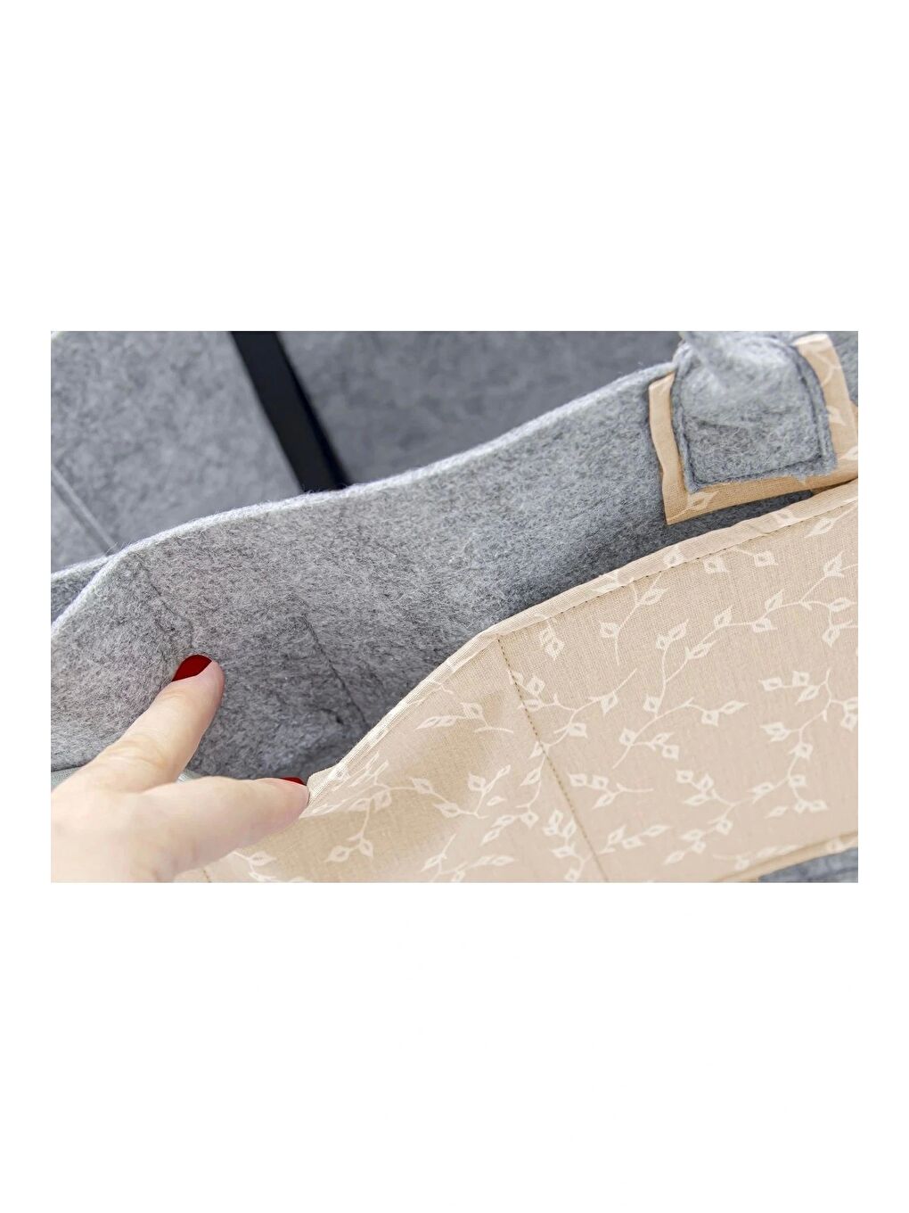 772 Keçe Anne Bebek Bakım Çantası Somon Çiçek-4