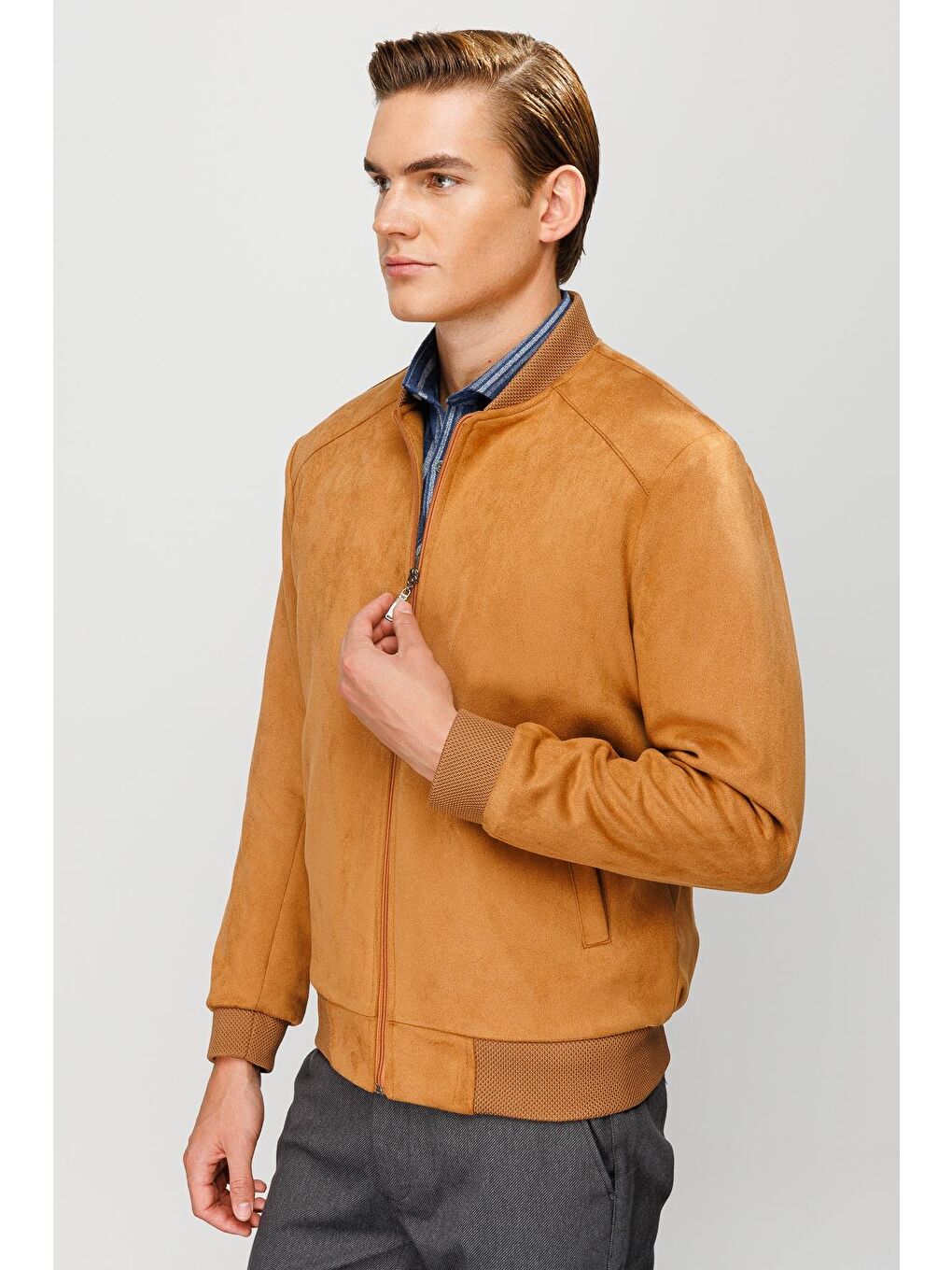 Kahverengi Erkek Kahve   Süet Mont-2